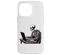 Développeur Web Codage Squelette Devant Ordinateur Portable Halloween Coque pour iPhone 14 Pro Max
