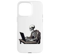 Développeur Web Codage Squelette Devant Ordinateur Portable Halloween Coque pour iPhone 15 Pro Max