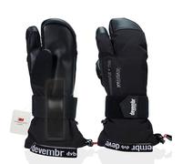 devembr Gants de Ski à 3 Doigts avec Protège-Poignets, Gants de Snowboard à Trois Doigts pour écran Tactile, Noir, S