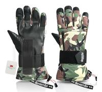 devembr Gants de Snowboard avec Protège-Poignets, Gants de Ski à écran Tactile, Imperméables, Camouflage, M