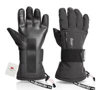 devembr Gants de Snowboard avec Protège-Poignets, Gants de Ski à écran Tactile, Imperméables, Noir, S