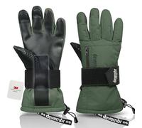 devembr Gants de Snowboard avec Protège-Poignets, Gants de Ski à écran Tactile, Imperméables, Vert, M