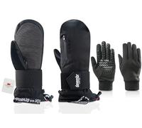 devembr Mitaines de Ski avec Protège-Poignets et Doublures Amovibles, Mitaines de Snowboard à écran Tactile, M