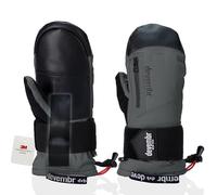 devembr Mitaines de Ski avec Protège-Poignets, Pitaines de Snowboard à écran Tactile, Imperméables, Gris, M