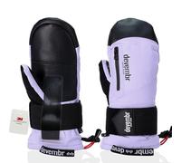 devembr Mitaines de Ski avec Protège-Poignets, Pitaines de Snowboard à écran Tactile, Imperméables, Violet, M