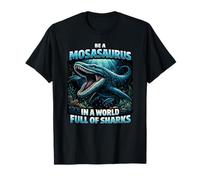 Devenez Un mosasaure dans Un Monde rempli de Requins dans la mer préhistorique T-Shirt