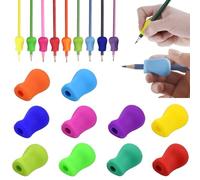 Devenirriche Lot de 10 aides à l'écriture pour enfants, poignées à crayons, poignée ergonomique en silicone pour aide à l'écriture, porte-stylo, aide à l'écriture, outil de correction de posture d'éc