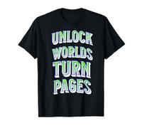 Déverrouillez des Mondes Tournez Les Pages Lecture T-Shirt