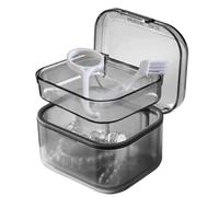 Devers Fall Boîte de rangement pour faux dents | Prothèse de boîte de bain | Boîte de rangement invisible pour appareils orthodontiques pour prothèse partielle