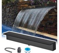 Déversoir à Cascade Personnalisable en Acier Inoxydable - Fontaine Murale de Piscine en Cascade Noire/argentée, 170 cm (67 po), Installation Facile