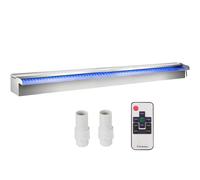 Déversoir à cascade piscine LED coloré en acier inoxydable 151x11,5x8 cm