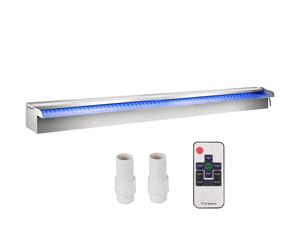 Déversoir à cascade piscine LED coloré en acier inoxydable 151x11,5x8 cm
