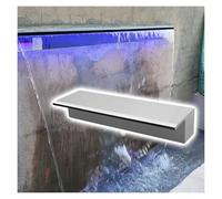 Déversoir Cascade Déversoir Robuste pour Patio, terrasse, Spa, Parc, Fontaine d'arrière-Cour, Cascade décorative avec connecteur, Dispositif d'ouverture(Silver,42inch/106.7cm)