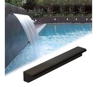 Déversoir Cascade Déversoir Robuste pour Patio, terrasse, Spa, Parc, Fontaine d'arrière-Cour, Cascade décorative avec connecteur, Dispositif d'ouverture(Black,26inch/66cm)