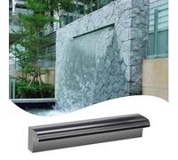 Déversoir cascade en acier inoxydable pour jardin - Fontaine extérieure personnalisable pour bassin de jardin, élément aquatique durable, largeur 45,7 cm (18 po), sans éclairage LED, idéal pour l'amén