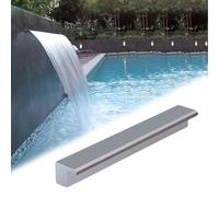 Déversoir Cascade Fontaines de Jardin en Cascade personnalisées avec Accessoires, déversoir pour piscines creusées, arrière-Cour, Bassin à carpes koï, système de Cascades(Silver,210cm/82.6inch)