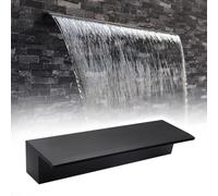 Déversoir Cascade Fontaines de Jardin en Cascade personnalisées avec Accessoires, déversoir pour piscines creusées, arrière-Cour, Bassin à carpes koï, système de Cascades(Black,110cm/43.3inch)