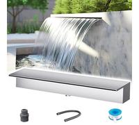 Déversoir de Cascade Bec déversoir en Acier Inoxydable encastré pour Usage extérieur/intérieur, déversoir Domestique/Commercial pour piscines/étangs, Taille Personnalisable(Silver,28inch(71cm))