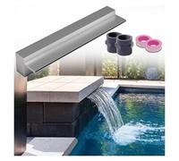 Déversoir de Cascade en Acier Inoxydable pour Fontaine de Piscine - Sortie Murale encastrée avec raccord de Tuyau pour Jeux d'eau de Jardin, Bassin à Poissons, Patio et terrasse - Disponible