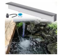 Déversoir de cascade extérieur - Fontaine de piscine et déversoir de cascade en acier inoxydable pour bassin et terrasse, bec de pulvérisation mural avec raccords, (Argent, sortie d'eau de 2