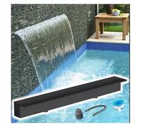 Déversoir de Cascade Grand Format pour piscines extérieures, Sortie rectangulaire en Acier Inoxydable, Bec de Fontaine Mural encastré, 12" 24" 36" 48" 60" 72" 80" 87" sur Mesure (Largeur de Sortie :