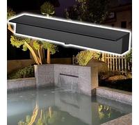 Déversoir de Cascade Personnalisable de 74,8 Pouces en Acier Inoxydable résistant à la Rouille pour Bassin extérieur et intérieur - Cascade Noire pour des paysages époustouflants