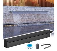 Déversoir de Cascade Personnalisable en Acier Inoxydable pour fontaines intérieures/extérieures, Accessoires de Jeu d'eau de 74 Pouces faciles à Installer, kit de Cascade Murale Durable (NOI