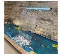 Déversoir De Fontaine De Piscine En Acier Inoxydable 304 - Déversoir De Cascade Professionnel Pour L'eau De Mer, Cascade De Piscine Pour Le Jardin Et L'extérieur ( Couleur : Silver , Taille : 60CM )