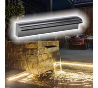 Déversoir de Grande Cascade pour bassins extérieurs - Kit de Fontaine Cascade de 236 cm avec raccord en PVC, Conception Robuste pour Une Chute d'eau Importante, Facile à Nettoyer pour rocail