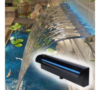 Déversoir de la Cascade Fontaine d'eau De Cascades Personnalisable, Fixation De Déversoir De Cascade De 35 40 60 70 80 100 150 200 250 Cm pour Étangs Extérieurs(Black,245cm/96in)