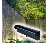 Déversoir de la Cascade Fontaines De Cascade De Murs d'eau, Grand Déversoir De Cascade pour Cour/étang/Piscine/Spa/étang De Jardin Koi, Kit De Fontaines De Cascades Encastrées(Black,235cm/93)