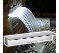 Déversoir Domestique et Commercial pour Cascade extérieure, Petit/Grand déversoir de Fontaine en Acier Inoxydable, pour Jardin/étang/Piscine (Argent, 32"/81 cm)