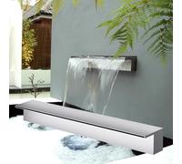 Déversoir en Acier Inoxydable avec Cascade - Kit Fontaine extérieure/intérieure de 173 cm (68 po) pour Parcs, hôtels, aéroports, centres commerciaux - Installation Facile (argenté)