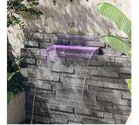 Déversoir pour cascade - Acrylique - 60 cm - LED RVB - Gris et transparent - Durable