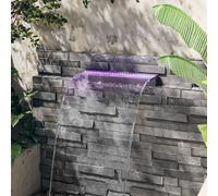 Déversoir pour Cascade avec LED RVB Acrylique 30 cm Cascade de Jardin vidaXL