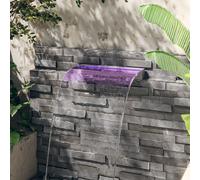 Déversoir pour Cascade avec LED RVB Inox 30 cm Piscine Etang Jardin vidaXL