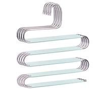 devesanter Lot de 4 cintres antidérapants en Forme de S en Acier Inoxydable pour Pantalons, Jeans, écharpes à Suspendre - Vert