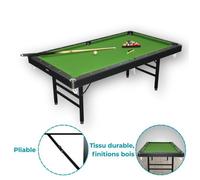 Devessport Billard Américain Pliable California 7ft, Pieds Métalliques, Table de Jeu Pliante, Stable, Gain de Place
