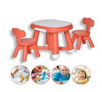 Kohala Baby Table et 2 chaises pour enfants avec tableau blanc multifonction pour enfants de plus de 12 mois, 64,4 x 52 x 45,6 cm, rouge corail
