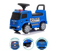 DEVESSPORT Porteur Enfant Camion Police Mercedes Antos, Licence Officielle, Sirène Lumineuse, Sons, Rangement