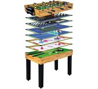 DEVESSPORT Table Multijeux 12en1 pour Enfant, Baby-Foot, Billard, Ping-Pong, Air Hockey. Jeu complet avec accessoires