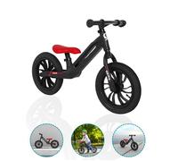 DEVESSPORT Vélo sans Pédales RACER Rouge pour Enfant 2-4 Ans, Roues Gonflables 12"", Selle Confort Ajustable, Équilibre,