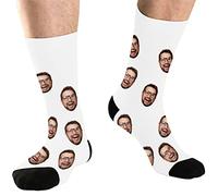 DEVFISH Chaussettes fantaisie personnalisées pour hommes, femmes, animaux de compagnie, BLANC, S