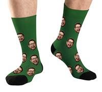 DEVFISH Chaussettes fantaisie personnalisées pour hommes, femmes, animaux de compagnie, vert foncé, XL