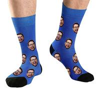 DEVFISH Chaussettes Photo Personnalisées Cadeaux pour Papa, Chaussettes Visage Personnalisées pour Hommes, Cadeaux Spéciaux