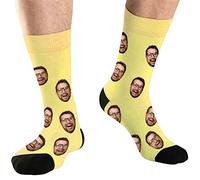 DEVFISH Chaussettes Photo Personnalisées Cadeaux pour Papa, Chaussettes Visage Personnalisées pour Hommes, Cadeaux Spéciaux