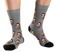 DEVFISH Chaussettes Photo Personnalisées Cadeaux pour Papa, Chaussettes Visage Personnalisées pour Hommes, Cadeaux Spéciaux