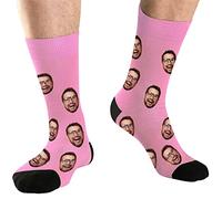 DEVFISH Chaussettes Photo Personnalisées Cadeaux pour Papa, Chaussettes Visage Personnalisées pour Hommes, Cadeaux Spéciaux