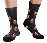 DEVFISH Chaussettes Photo Personnalisées Cadeaux pour Papa, Chaussettes Visage Personnalisées pour Hommes, Cadeaux Spéciaux