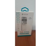Devia Batterie externe Kintone 2 A 10 000 mAh avec 4 câbles intégrés (DEPKC10793W) Blanc